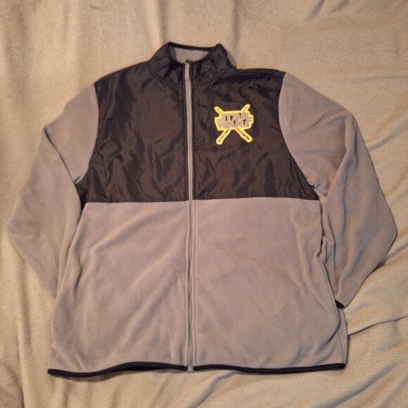 DISNEY STAR WARS Gray Fleece Full Zip Jacket Men XL Lightsabers - Picture 1 of 10